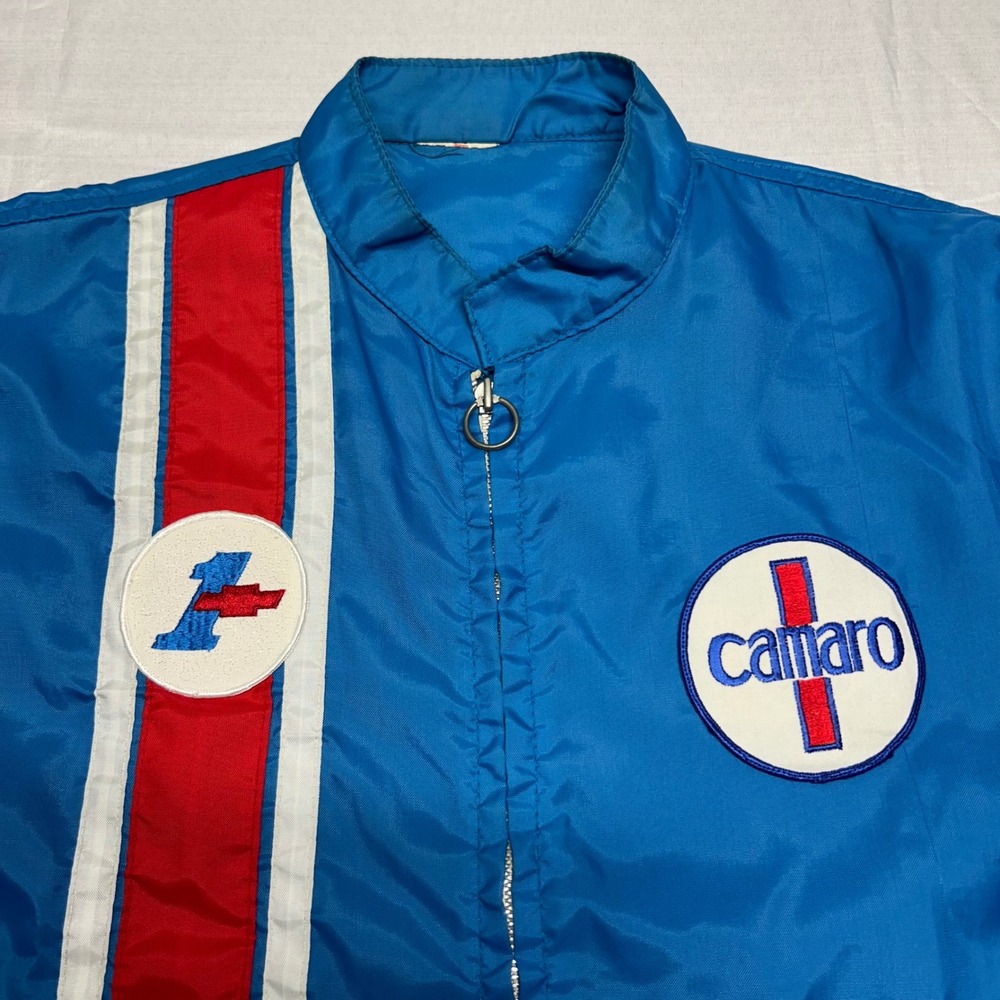 Camaro 1970s Blue Vintage Pit Jacket with Racing Patches - Picture 3 of 9
